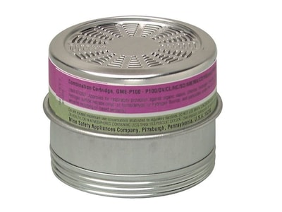 MSA Safety Comfo® Respirator Cartridge, P100, Organic Vapors, Chlorine, Sulfur Dioxide, 6/PK