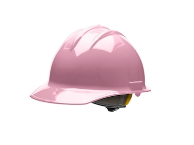 Bullard Plastic Ratchet Suspension Short Brim Hard Hat, Pink (30LPR)