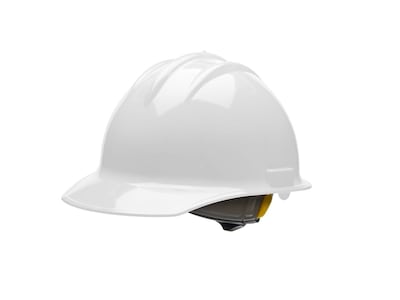 Bullard HDPE 6-Point Ratchet Suspension Short Brim Hard Hat, White (30WHR)
