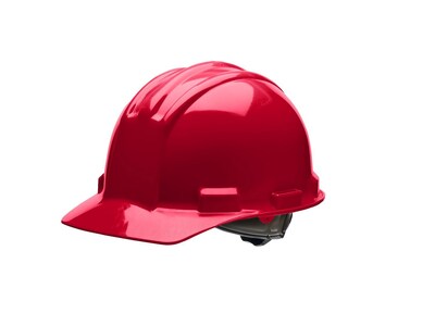 Bullard Polyethylene 4-Point Ratchet Suspension Short Brim Hard Hat, Red (51RDR)