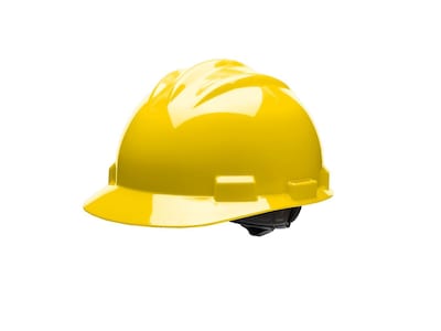 Bullard Polyethylene 4-Point Ratchet Suspension Short Brim Hard Hat, Yellow (61YLR)