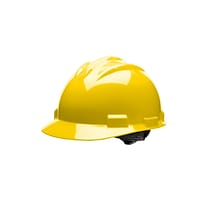 Bullard Polyethylene 4-Point Ratchet Suspension Short Brim Hard Hat, Yellow (61YLR)