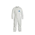 DuPont® Tyvek® Coverall, M Size, Front Zipper, White, Serged Seams, 25/CT