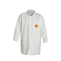 DuPont® Tyvek® Lab Coats, Large Size, Front Snap Closure, White, Serged Seams
