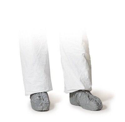 Dupont® Shoe Covers, Tyvek, Low Elastic Top, Gray, 200/CT