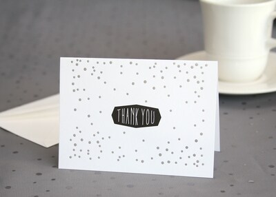 H.B.Hewitt Silver Polka Dot-Thank You Note