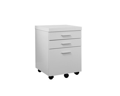 Monarch Specialties Inc. I 7048 19 3-Drawer Vertical File Cabinet, White