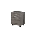 Monarch Specialties Inc. I 7049 3-Drawer File Cabinet, Dark Taupe