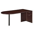 DMI® Fairplex Collection in Mocha, 29 Laminate 3-Drawer Executive Desk with 3/4 Peds