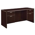 DMI® Fairplex Collection in Mocha, 29 Laminate Kneehole Credenza with 3/4 Peds (700418Q)