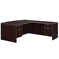 DMI® Fairplex Collection in Mocha, 29 Laminate Right/Left Bow Front L-Desk with 3/4 Peds