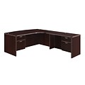 DMI® Fairplex Collection in Mocha, 29 Right Exec Corner Bow Front L-Desk with 3/4 Peds