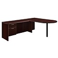 DMI® Fairplex Collection in Mocha, 29 Laminate Right/Left Bullet L-Desk with 3/4 Peds