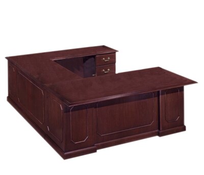 DMI Office Furniture Governors 735057 30 Laminate Right Executive U Desk, Mahogany
