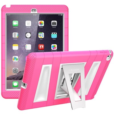 i-Blason Armorbox 2 Layer Full-Body Protection KickStand Case For iPad Air 2, Pink/White