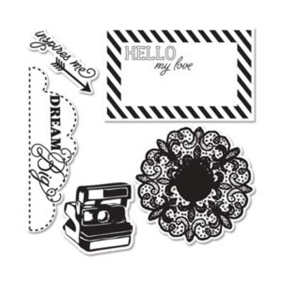Sizzix Framelits Die With Stamps - Everyday Eclectic Set 1 x 1.37 - 3.12 x 0.87 (659032)