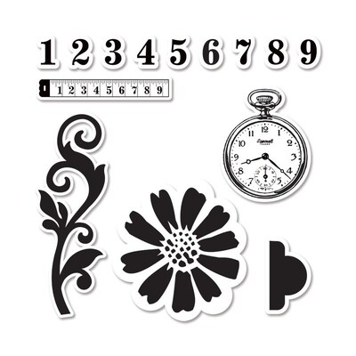 Sizzix Framelits Die With Stamps For the Record Set, 0.37 x 2 - 2.12 x 2.12 (659038)