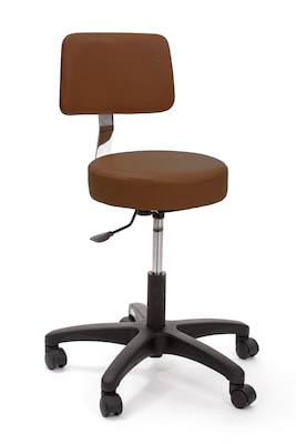 Brandt Econobuoy 13422 14 Pneumatic Stool with Backrest, Brown