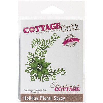 CottageCutz® Elites Universal Steel Die, Holiday Floral Spray