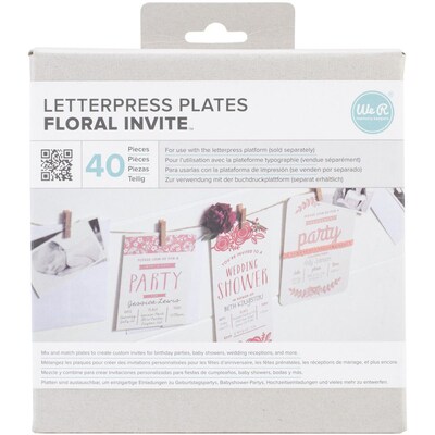 We R Memory Keepers™ Lifestyle Letterpress Plates, Floral Invite