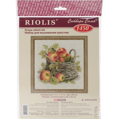 RIOLIS® 10 Count Counted Cross Stitch Kit, 11 3/4 x 11 3/4, Ripe Apples