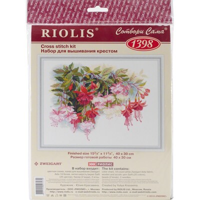 RIOLIS® 14 Count Counted Cross Stitch Kit, 15 3/4 x 11 3/4, Fuchsia