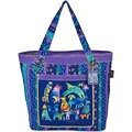 Laurel Burch® 19 1/2 x 6 x 14 1/2 Shoulder Tote, Blue Mythical Dogs