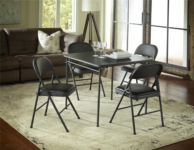 Cosco 34" Vinyl Top Folding Table (14696BLK1E)