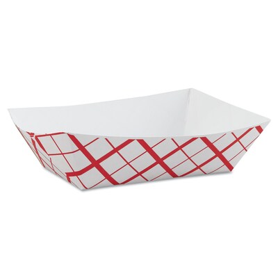 Southern Champion® Paper Food Baskets, 3lb, Red/White, 500/Carton