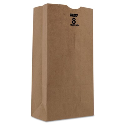 Heavy Duty Kraft Paper Bags, 12 7/16H x 6 1/8W x 4 1/8D, 500/Pack