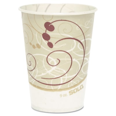 Solo Wax Paper Cups 9 oz., Symphony® Design, 2000/Carton (R9N-J8000)