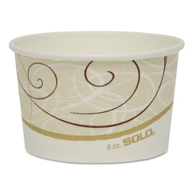 Solo® Round Paper Food Containers 8 oz., Symphony® Design, 1000/Carton (VS508-J8000)