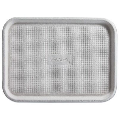 Chinet® Savaday Molded Fiber Flat Food Tray, White, 12x16, 200/Carton