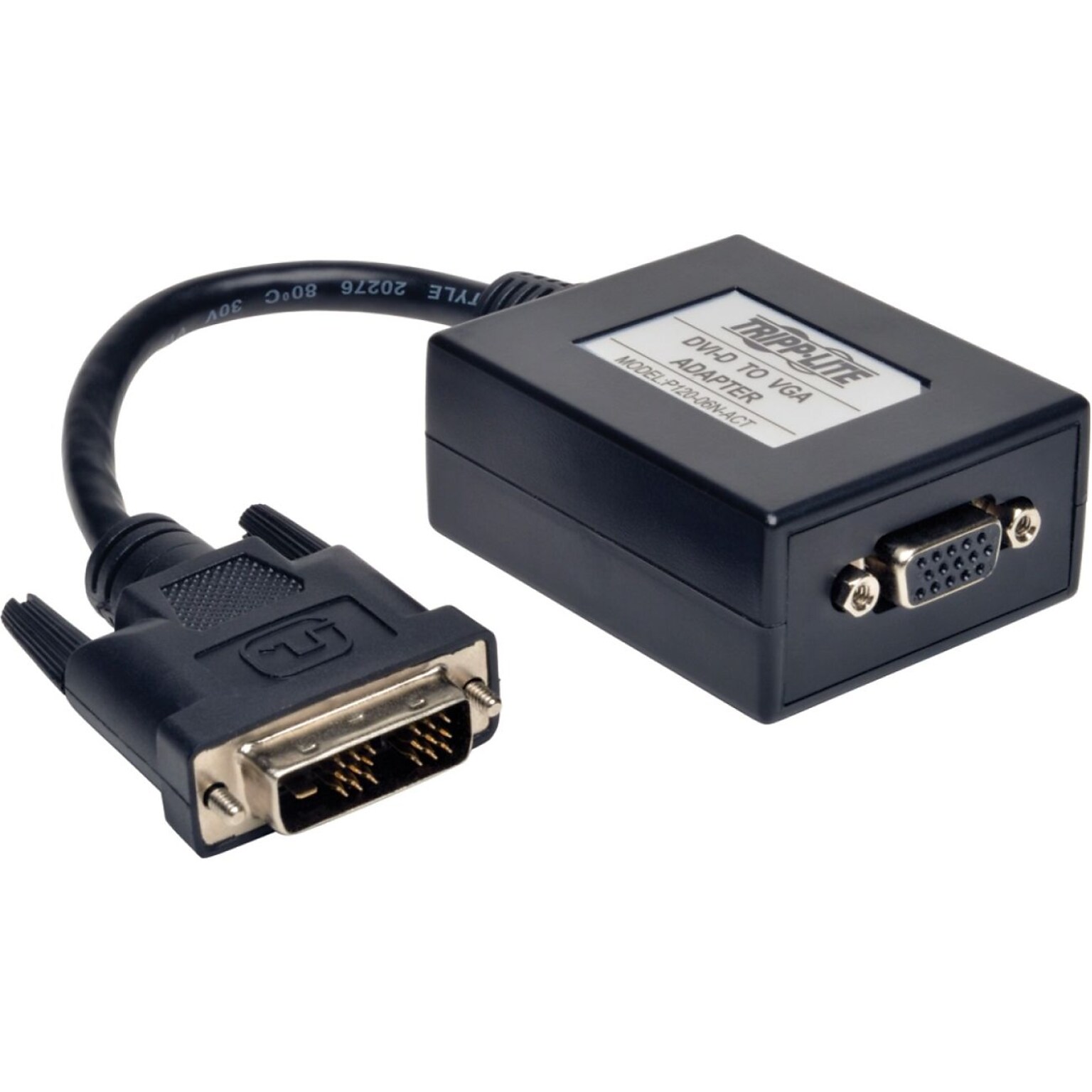 Tripp Lite 6 1920 x 1200 M/F DVI-D To VGA Active Adapter Converter Cable; Black