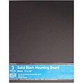 Crescent® Ultra-Black® Mounting Board, Solid Black, 11 x 14, 3/Pack