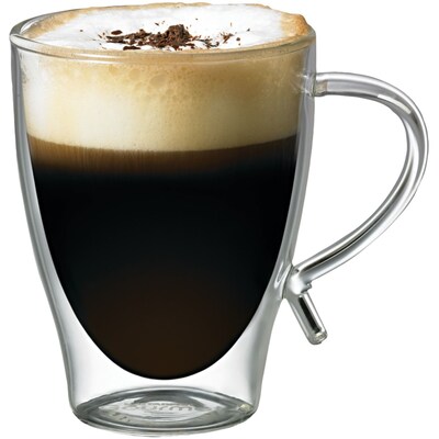 Starfrit® 12 oz. Double-Wall Glass Coffee Cup; Clear
