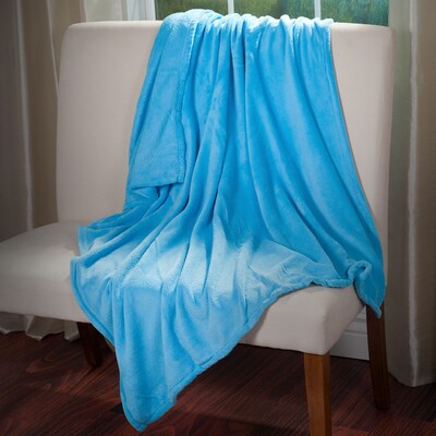Everyday Home 66-66B Soft Velvet Fleece Throw, Blue