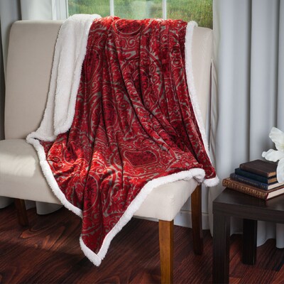 Lavish Home 61-00010-R Printed Throw, Red