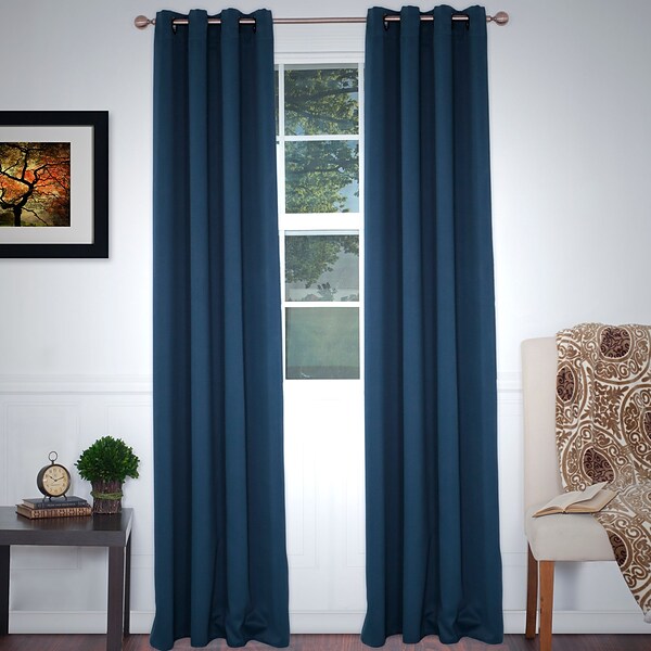 Lavish Home 63-78-P 84 Blackout Grommet Curtain Panel, Blue