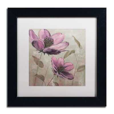 Trademark Fine Art WAP0106-B1111MF Plum Floral II by Emily Adams 11 x 11 Framed Art, WHT MTD