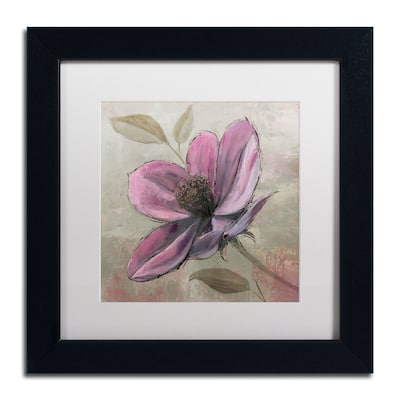 Trademark Fine Art WAP0107-B1111MF Plum Floral III by Emily Adams 11 x 11 Framed Art, WHT MTD