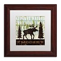 Trademark Fine Art WAP0119-W1111MF Simple Living Moose by Michael Mullan 11x11 FRM Art, WHT MTD