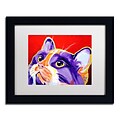 Trademark Fine Art ALI0559-B1114MF Cat Issa by DawgArt 11 x 14 Framed Art, White Matted