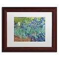 Trademark Fine Art BL0317-W1114MF Irises, 1889 by Vincent van Gogh 11 x 14 Framed Art, WHT MTD