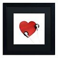 Trademark Fine Art Listen to Your Heart by Beata Czyzowska Young 16x16 FRM Art, BLK MTD (BC0128-B1616BMF)