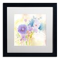 Trademark Fine Art SG5708-B1616MF Mixed Blue Bouquet by Sheila Golden 16 x 16 FRM Art, WHT MTD