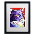 Trademark Fine Art ALI0560-B1620MF Cat Kelsier by DawgArt 20 x 16 Framed Art, White Matted