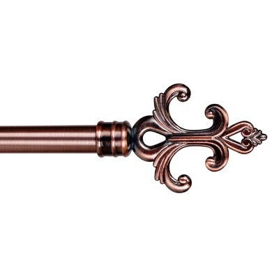 Lavish Home 63-22119-CO 0.75 Fleur Curtain Rod, Copper