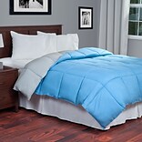 Lavish Home 64-14-T-BG Twin Reversible Down Alternative Comforter, Blue/Gray
