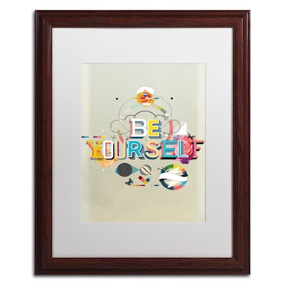 Trademark Fine Art ALI0603-W1620MF Be Yourself by Kavan & Co 20 x 16 Framed Art, White Matted